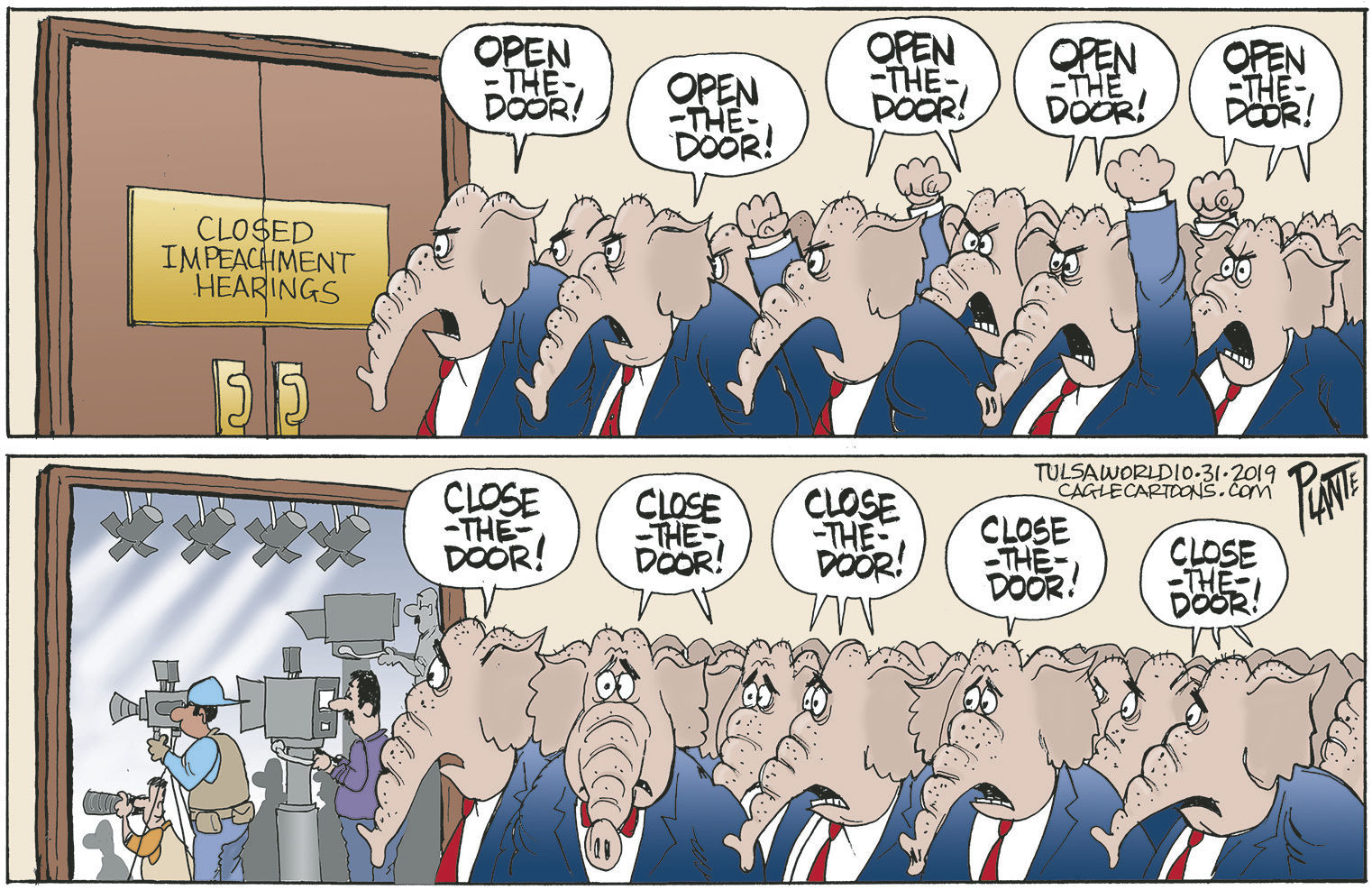 Bruce Plante Cartoon: Impeachment hearings